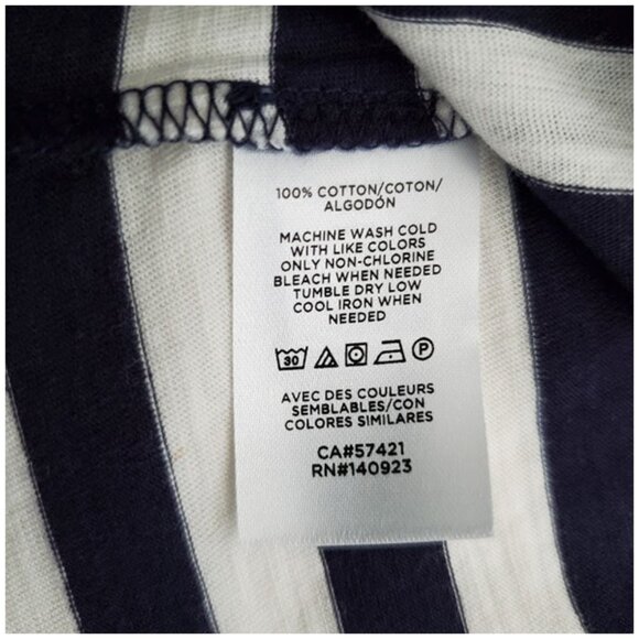 Loft NWOT Black Stripped Crew Neck Long Sleeve Cotton Tee Shirt Everyday Size S - Picture 7 of 7